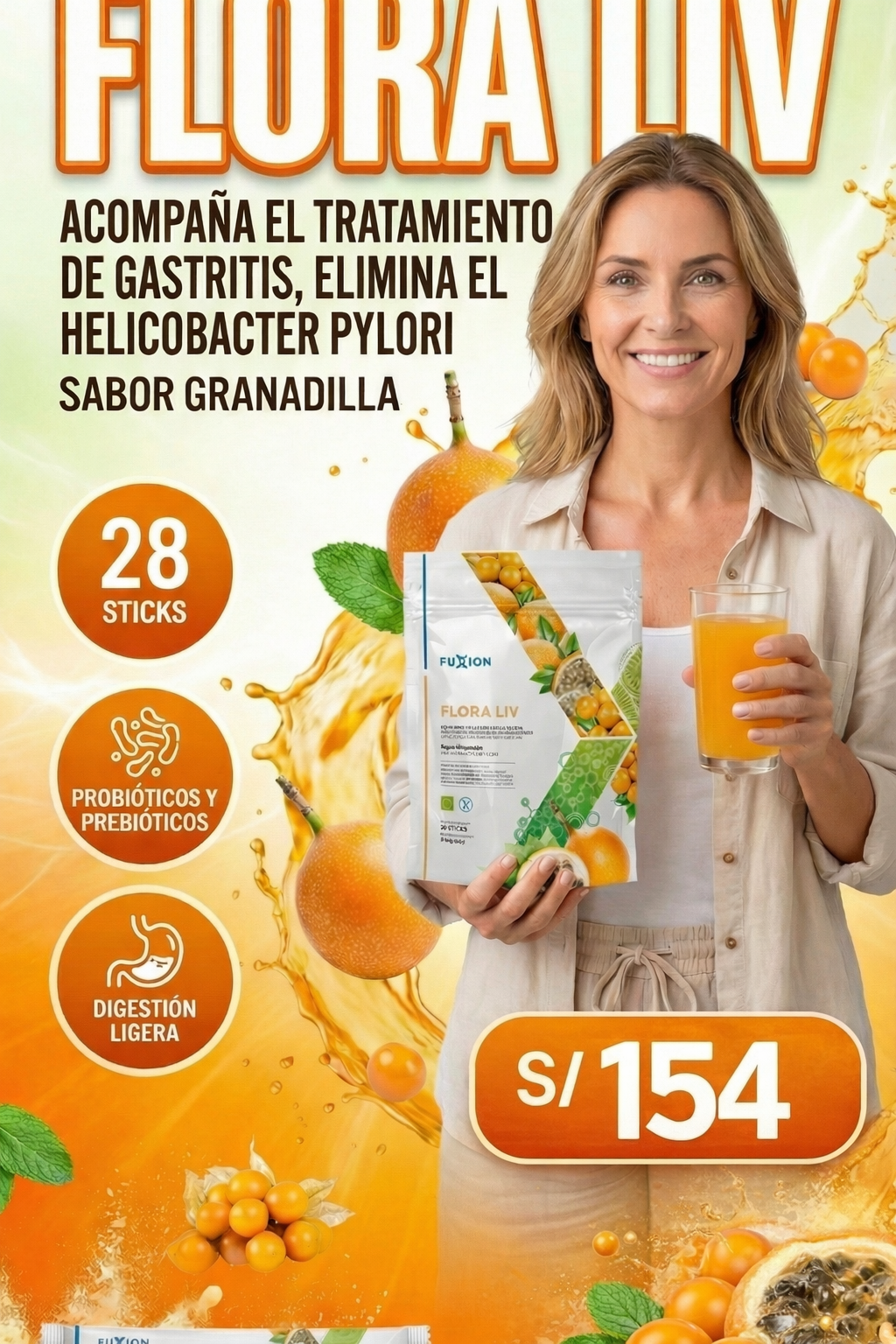 FLORA LIV-TRATAMIENTO PARA LA GASTRITIS POR 28 DIAS