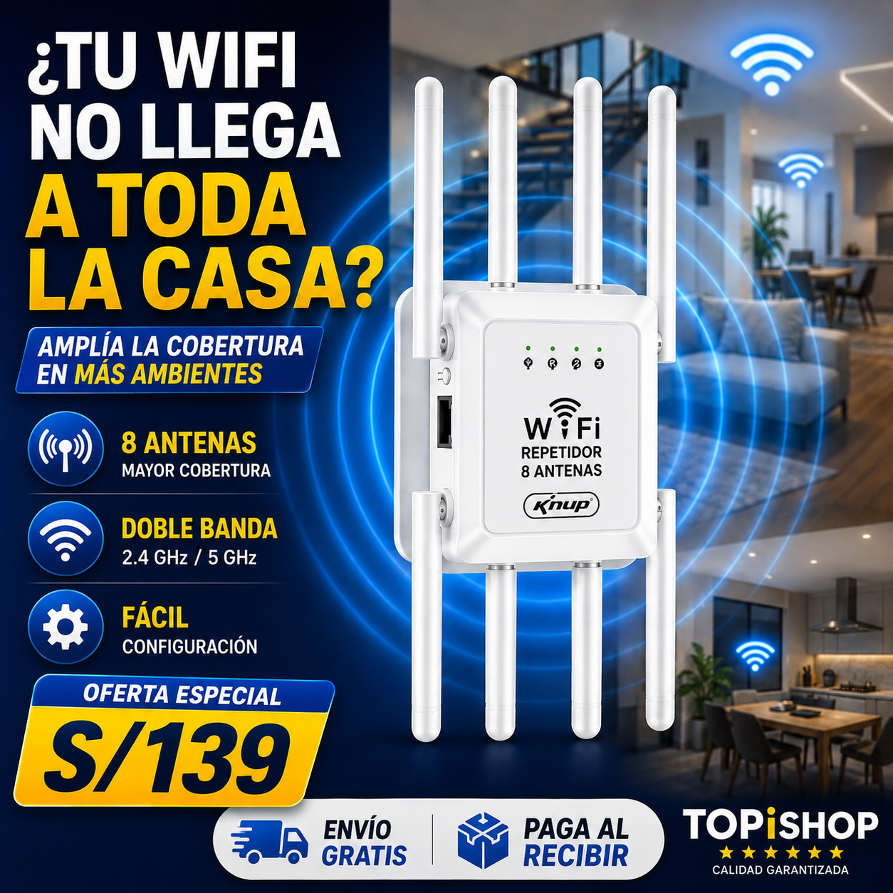 REPETIDOR WIFI 8 ANTENAS