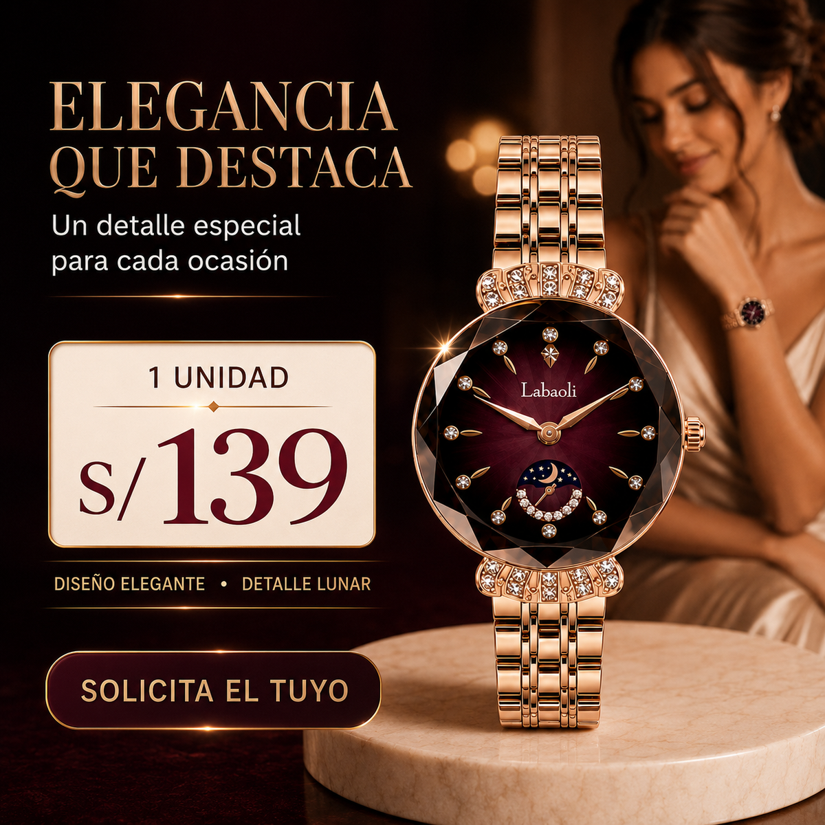 RELOJ LUNA ELEGANTE